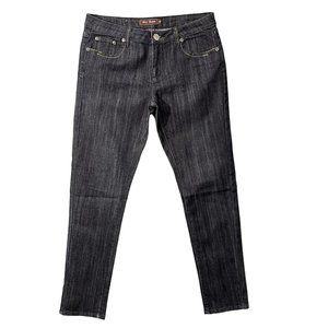 out jeans stretch skinny Legs womens sz 10 Black With Gold Stitching